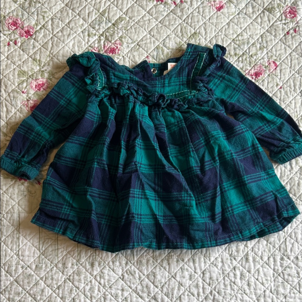 Cat & Jack Green and Blue Plaid Blouse